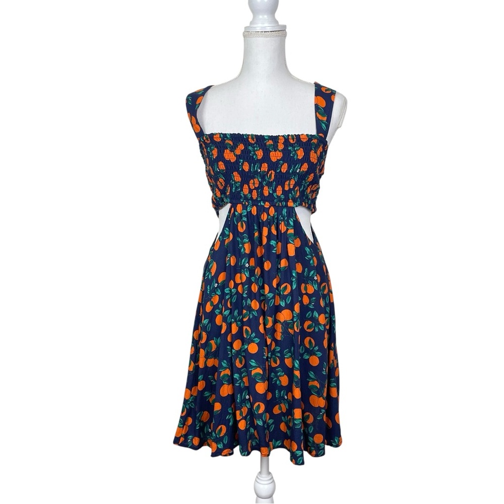 Anthropologie The Piper Bandeau Cutout Oranges Mini Dress - Picture 2 of 6